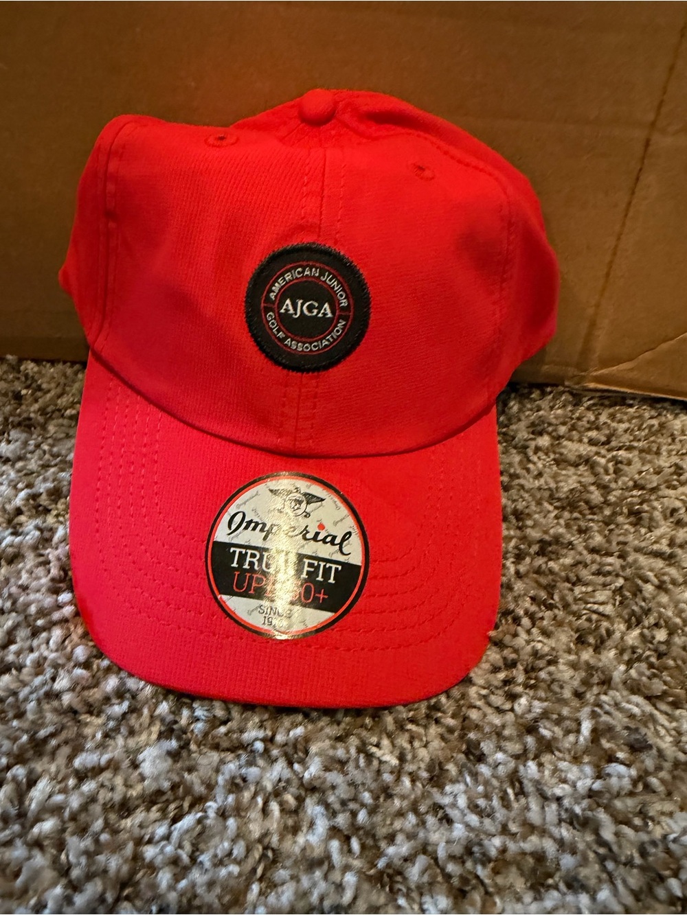 AJGA American Junior Golf Association Imperial Tru Fit Hat Red UPF 50 Golf Cap